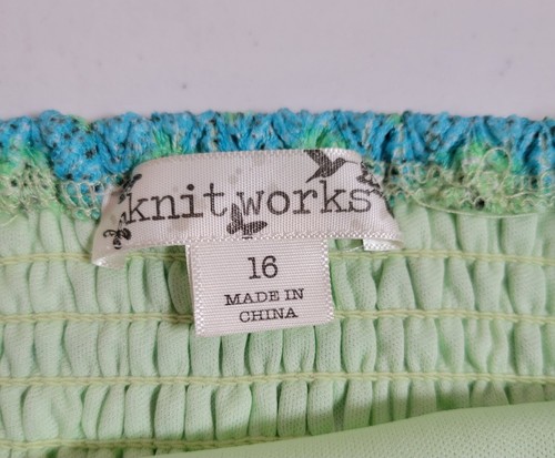Knit Works NWT Girls Dress Lining Sz 16 Multi Color Blue Green Sleeveless 0194 - Picture 7 of 7