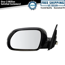 Side View Mirror Power Heated Turn Signal Gloss Black Base LH for Kia Soul