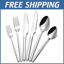 Elegant 36PCS Silverware Set with  Steak Knives