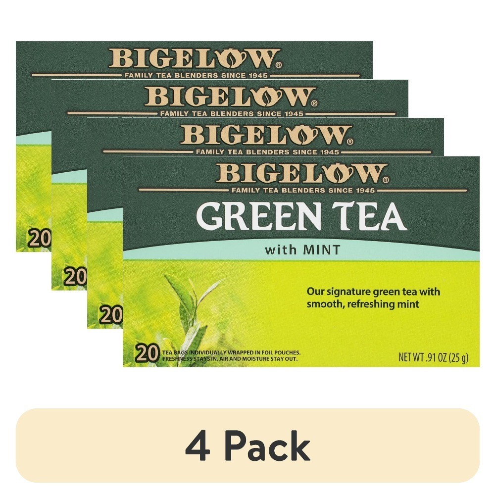With Mint Herbal Tea Bags 80 Count 4 Pack