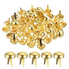 50Pcs Bag Feet Stud Spike, 15mm Round Purse Nailheads Spike, Gold