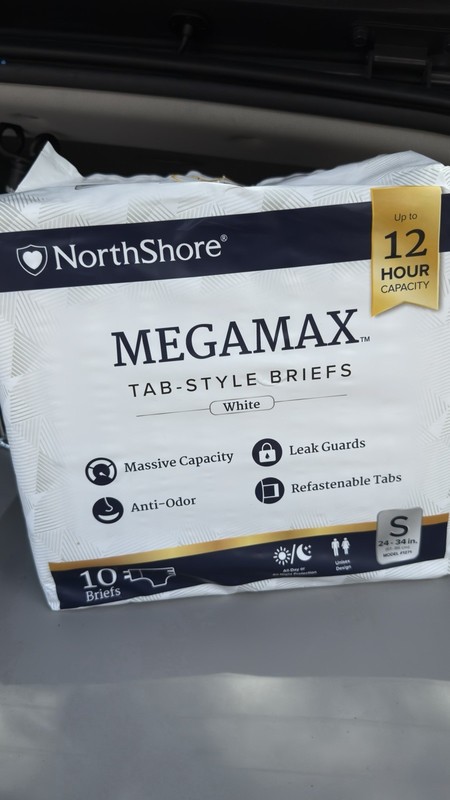 3 PACKS OF 12 northshore Megamax Tab Style Adult Briefs Small