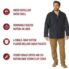 M-65 Field Jacket, Rothco, Men's XLR, Midnight Navy Blue New with liner  tag.
