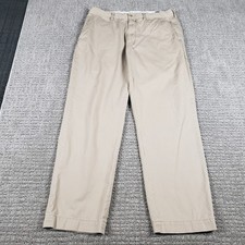 Vintage 90s Polo Ralph Lauren Prospect Pants Mens 35x32 Tan Chino Straight Flat