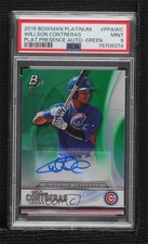 2016 Bowman Platinum Presence Green 46/75 Willson Contreras PSA 9 MINT Auto 0u17