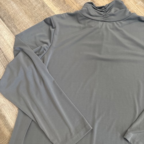 Susan Graver Essentials Liquid Knit Womens Turtleneck Tunic Gray Ruched 1X - Picture 13 of 16