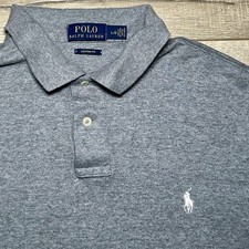 Polo Ralph Lauren Polo Shirt Mens Large Gray Short Sleeve Classic Fit Collared