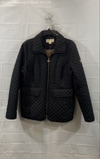 Michael Michael Kors Women's Quilted Full Zip Jacket Black Logo Sz XL