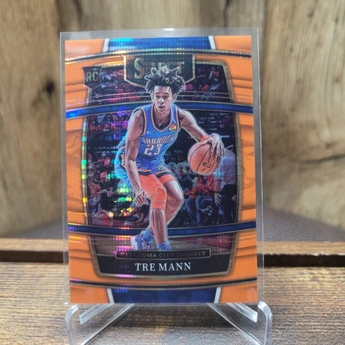 2021-22 Panini Select Concourse Tre Mann #36 Neon Orange Pulsar Prizm 1/15 (RC)
