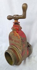 Antique/vtg Brass Barker Click Gate Hydrant Firehose Valve  2+1/2"