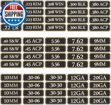 Ammo Can Labels Vinyl Sticker Set Decal for Cans Cases Boxes .22 .223 5.56 .308