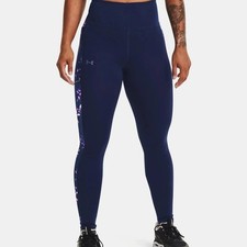 NWT Under Armour Womens Small Cozy ColdGear Roadmap Print Legging Midnight Navy