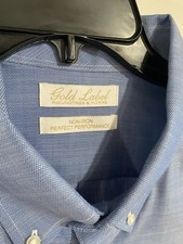 Gold Label Men Shirt 4XB Button BIG Man Non Iron Cotton BLUE BRAND NEW 79.50