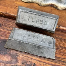 (2) Alpha Metals LEAD INGOTS Bars 5lbs/ea Metal Fishing Sinkers Sporting Foundry