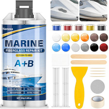 Marine Fiberglass Repair Kit, Gel Coat Repair Kit for Boats with Color Match, Fi