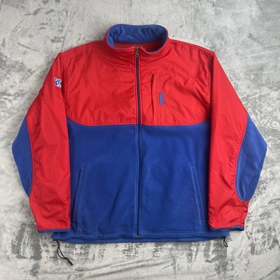 NFL New York Giants Fleecejacke Herren 2XL Rot Blau Colourblock Full Zip