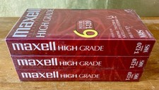 Maxell High Grade T-120 VHS Blank Video Tape 6 Hours New Factory Sealed Lot of 3