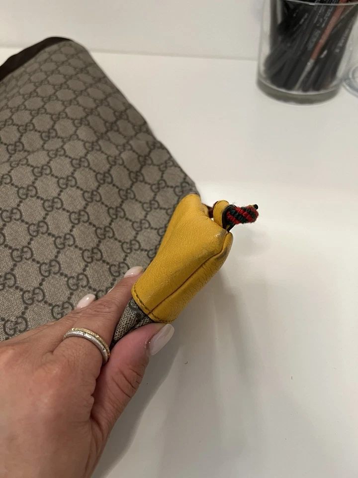 Mochila Gucci GG beige/marrón lona/cuero Foto 3 de 4