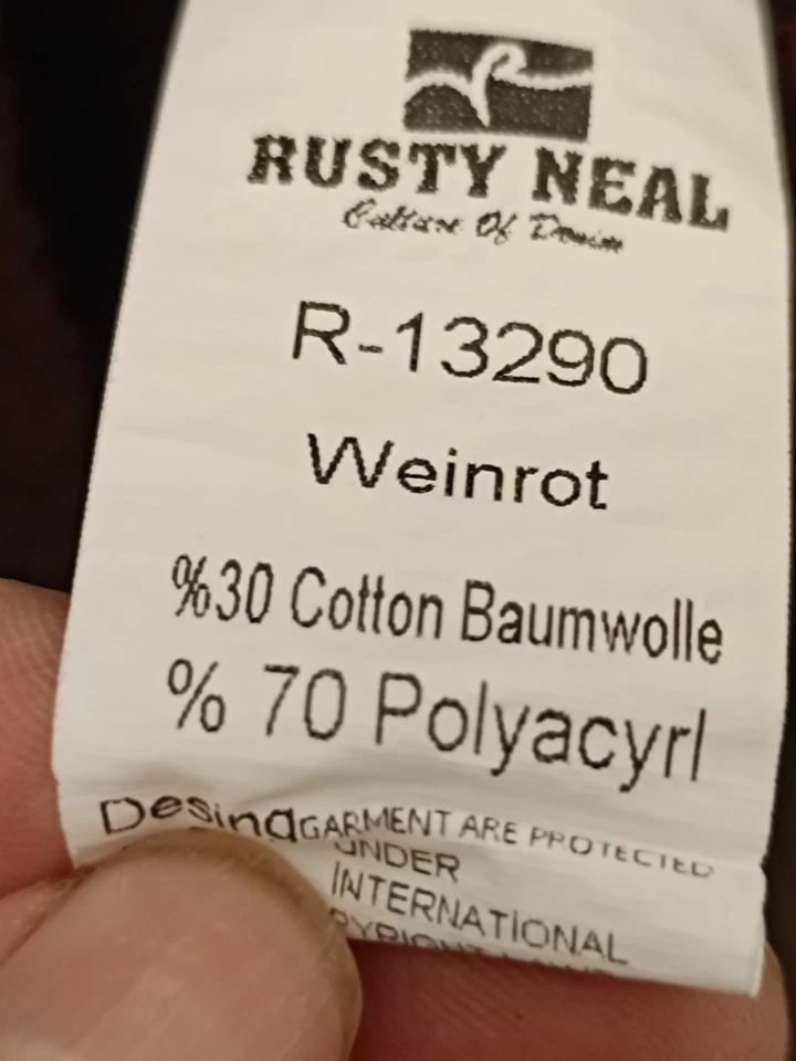 RUSTY BEAL HOODIE Herren XXL Weinrot/Schwarz - Bild 2 von 4