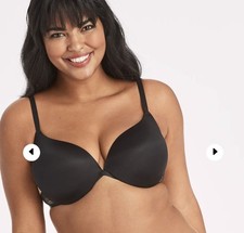 Maidenform Love the Lift Black In Satin Plunge Underwire Push Up Bra Size 38D