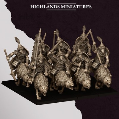 5 Highlands Miniaturen Evil Dwarf Sons of Marduk Hobgoblin Riders 28mm/32mm