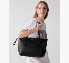 Image of Kate Spade All Day Large Tote Black Pebbled Leather Bag KO140 Purse NWT $399