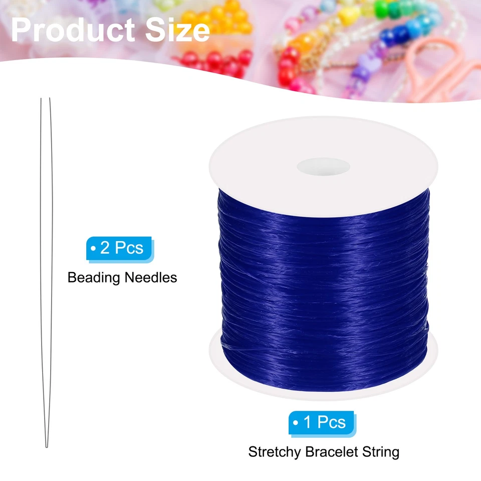 120m lange,dehnbares Armbandband,0,8mm,elastisches Band für Armbänder,Dunkelblau - Bild 2 von 4