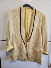 Vintage After Six Gold Brocade Tuxedo Jacket