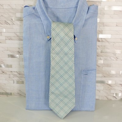Preppy Plaid Neck Tie Mens Light Blue Suit Diamond Academia BRICK HOUSE Japan