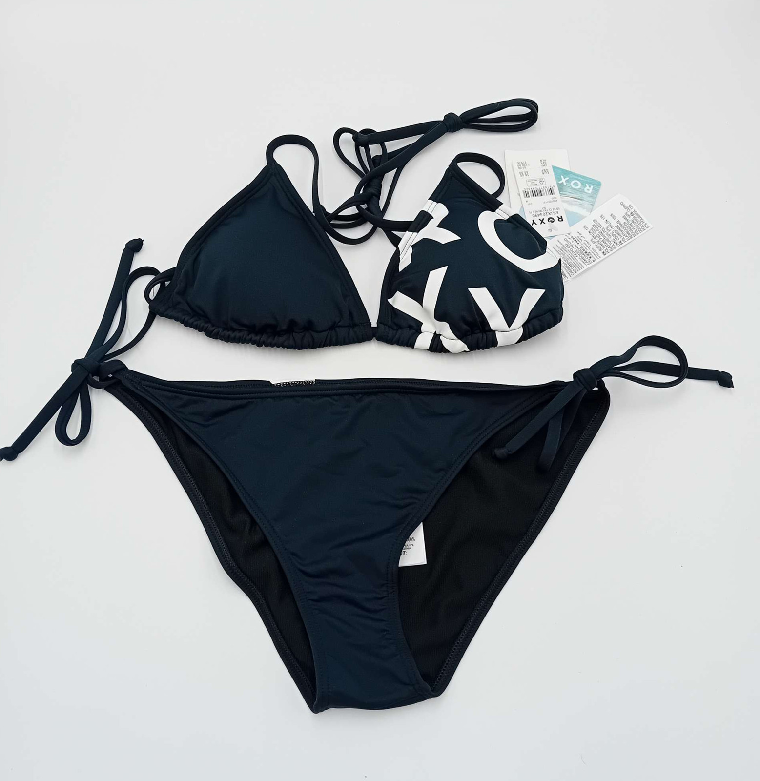Bikini de dos piezas Roxy Classics Tie Side negro talla M