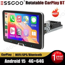 10" Android 15 4 64GB 1Din Rotatable Car Stereo Radio Head Unit GPS Navi Wifi BT
