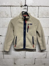 Patagonia Fleece Jacket Kids Medium 10 Beige Sherpa Full Zip Warm STY65411FA20