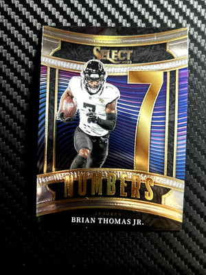 2025 Select Brian Thomas Jr Select Numbers Insert Card #9 Jacksonville Jaguars