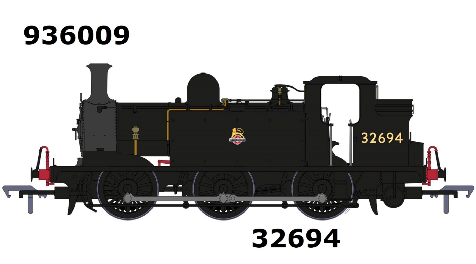 Rapido 936009 E1 Class 32694 In BR Black Livery  - Early Emblem OO Gauge