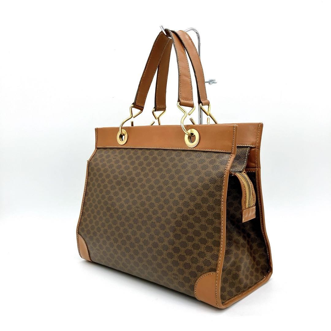 Celine Tote Bag Macadam Pattern Pvc Dark Brown