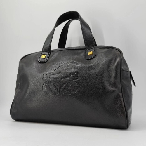 LOEWE Amazona 28 Anagram Leather Handbag for Women Authentic Black ColorHandbag