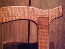 walking cane highly figured hickory wood square shaft derby handle rubber tip