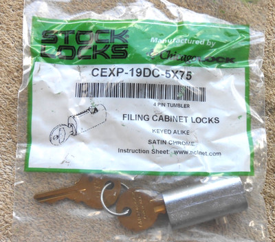 FILE CABINET Lock, CHICAGO Lock CEXP-19DC-5X75    OEM, NEW  