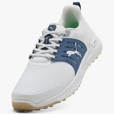 PUMA IGNITE ELEVATE 2 WIDE Spikeless Golf Shoes White / Dark Indigo / Ice Coffee