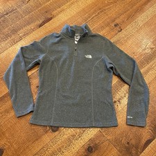 The North Face Fleece Pullover Womens Small Gray Quarter Zip Long Sleeve Hiking