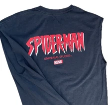 Spiderman T-Shirt Universal Studios Parks Marvel Graphic Tee Double Sided Sz L