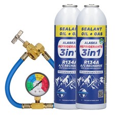 3 in 1 – Set Di Ricarica per Aria Condizionata Auto (2 barattoli + Tubo)