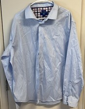 EGARA Men  s Sky Blue Long Sleeve Button Front Dress Shirt Size XXL NON-IRON