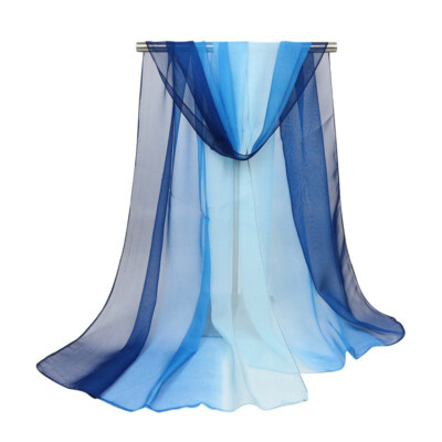 Damen Einfarbig Chiffon Schal Halstuch Stola Lang Schal Uni Dünne Seidentuch DE/