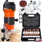 Compact Wood Router 65Amp 125Hp 30000Rpm W/ 15Pc Router Bits Set Accessories New