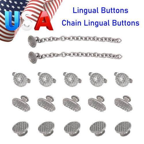 2-20 Stück Dental Ortho Kette Lingual Knöpfe verklebbar rund elliptisch Basis Netz - Bild 1 von 15