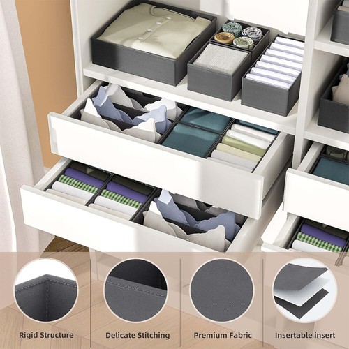Schubladen Organizer 8er Set Kleiderschrank Organisationsboxen Stoff Trennboxen - Bild 6 von 19