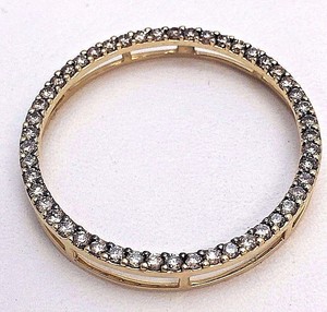 14k circle pendant diamond yellow gold carat total chocolate weight