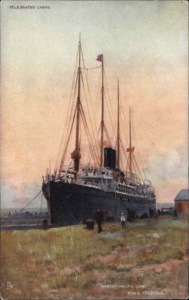 Tuck Orient-Pacific Line Steamer Steamship R.M S. Orotava c1910