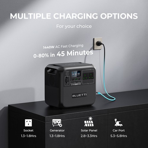 BLUETTI AC180 1152Wh Portable Power Station 1800W Solar Generator Outdoor Trip - Picture 4 of 15
